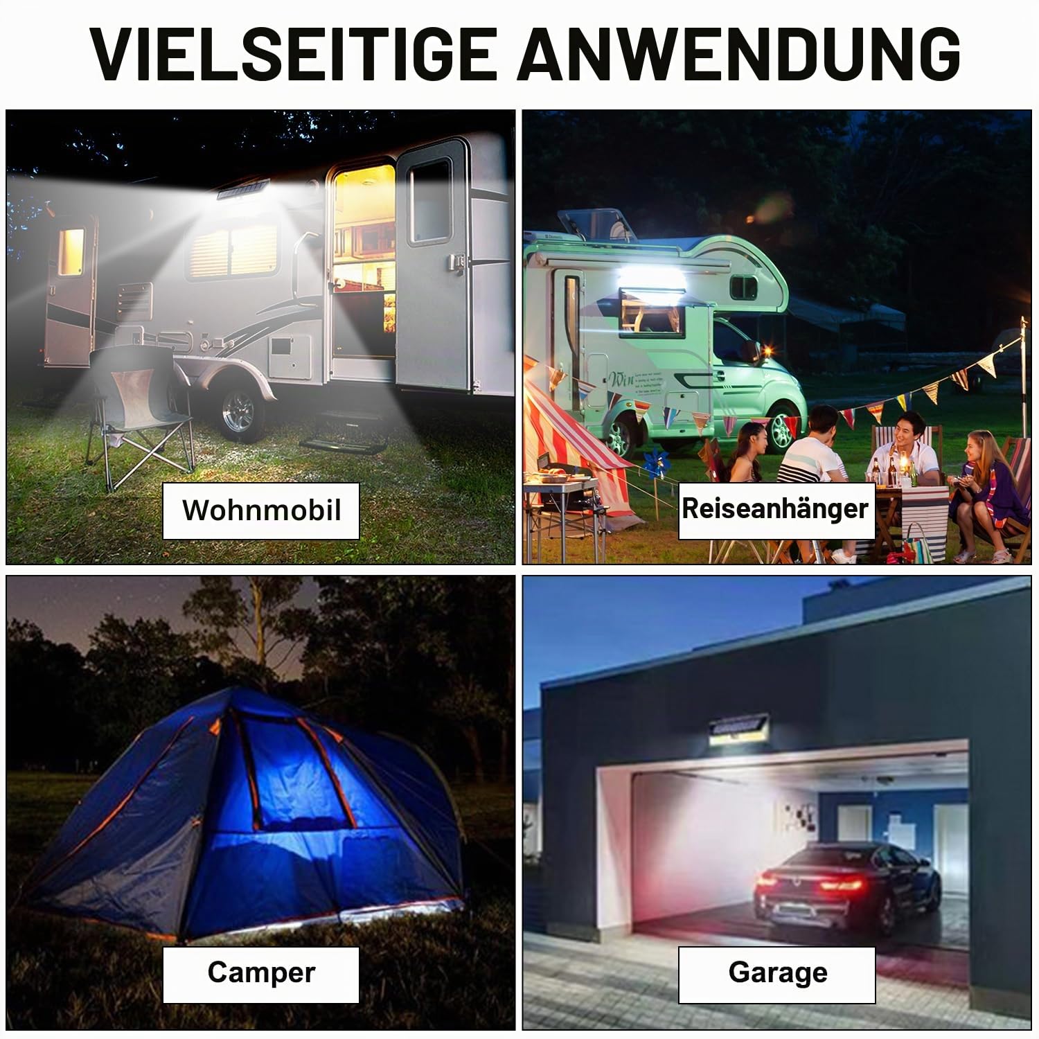 CCBASEBALL Solar-Wohnmobil-Veranda-Licht, 118 LEDs, Bewegungsmelder, Außenleuchten mit Fernbedienung, wasserdicht für Wohnmobil, Reisen, Anhänger, Camper