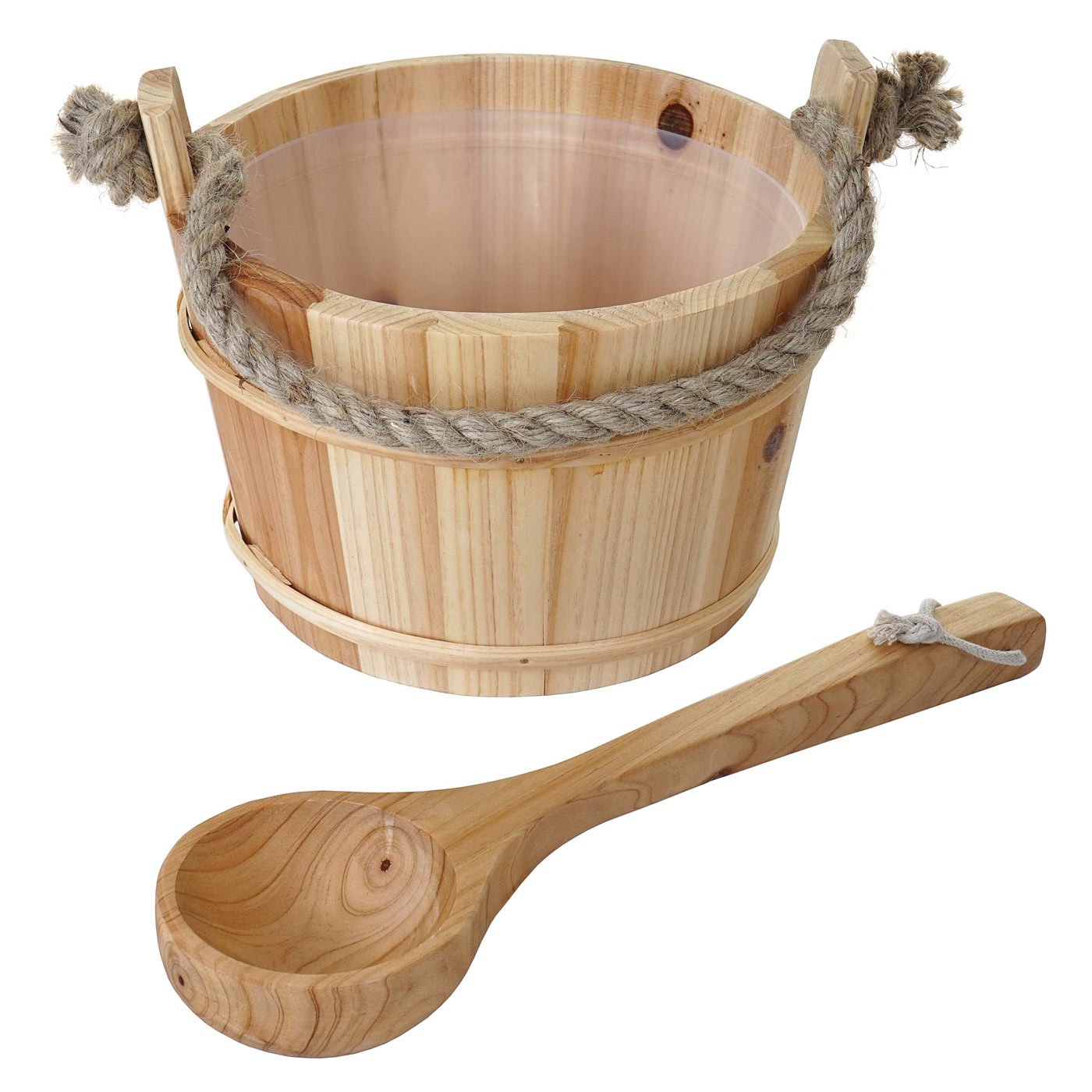Cubo Cubo para sauna hwc-b26 con inserto y cucharón madera de pino