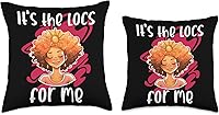 Vista 3 de It's the Locs For Me Afro Hair Black American African Girl Throw Pillow