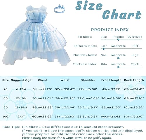 Miniatura 5 de Miipat Vestido de niña de flores para bebé, boda, fiesta, tul, princesa, vestido de baile, vestido formal con lazo para la cabeza