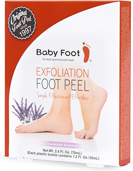 Baby Foot Original Exfoliation Foot Peel - Callus Remover for Rough Cracked, Dry Feet, Dead Skin Removal - Foot Peeling Mask for Baby Soft Feet - Spa Experience at Home & Gift Ideas - Lavender Scented