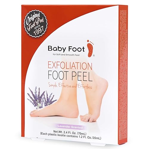 Baby Foot Original Exfoliation Foot Peel - Callus Remover for Rough Cracked, Dry Feet, Dead Skin Removal - Foot Peeling Mask for Baby Soft Feet - Spa Experience at Home & Gift Ideas - Lavender Scented - 2.4 Fl Oz (Pack of 1) - Standard Packaging
