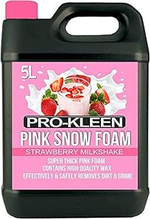 Pro-Kleen 5L Strawberry Milkshake PINK Snow Foam with Wax – Super Thick & Non-Caustic Foam – Extremely Powerful & Easy To Use
