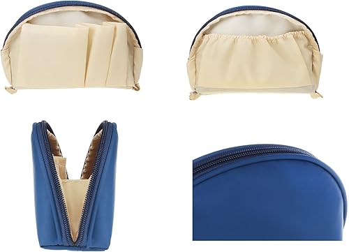 Miniatura 6 de Kososuru Pequeña bolsa de maquillaje para monedero, portátil, impermeable, bolsa de cosméticos, bolsa de maquillaje de viaje para mujeres (gris,