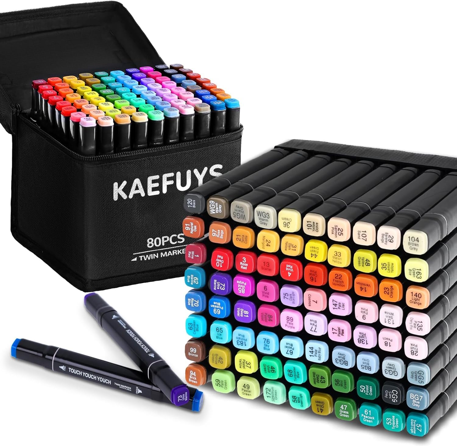 80 Colours Highlighters Colours Double Tip Markers Waterproof Quick Dry Marker Pen Lettering Markers for Drawing, Sketching, Comics, Doodles