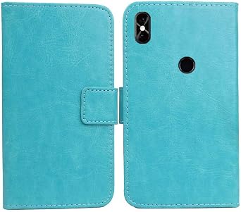 Flip Case Compatible for NUU Mobile X6 Magnetic Leather Wallet Pouch Cover Case Card Holder with a Viewing Stand Blue
