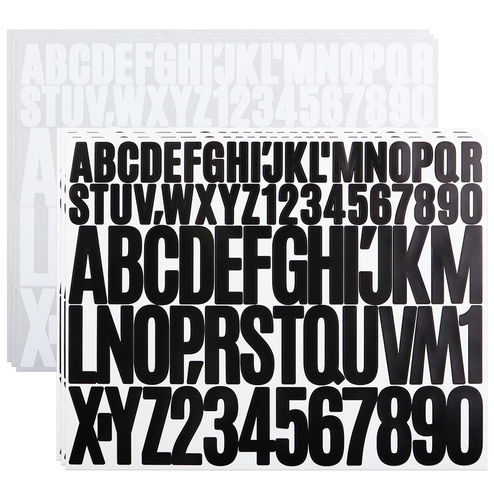 Klebebuchstaben Wetterfest 5 Blätter - Vinyl Aufkleber 1 & 2 Zoll