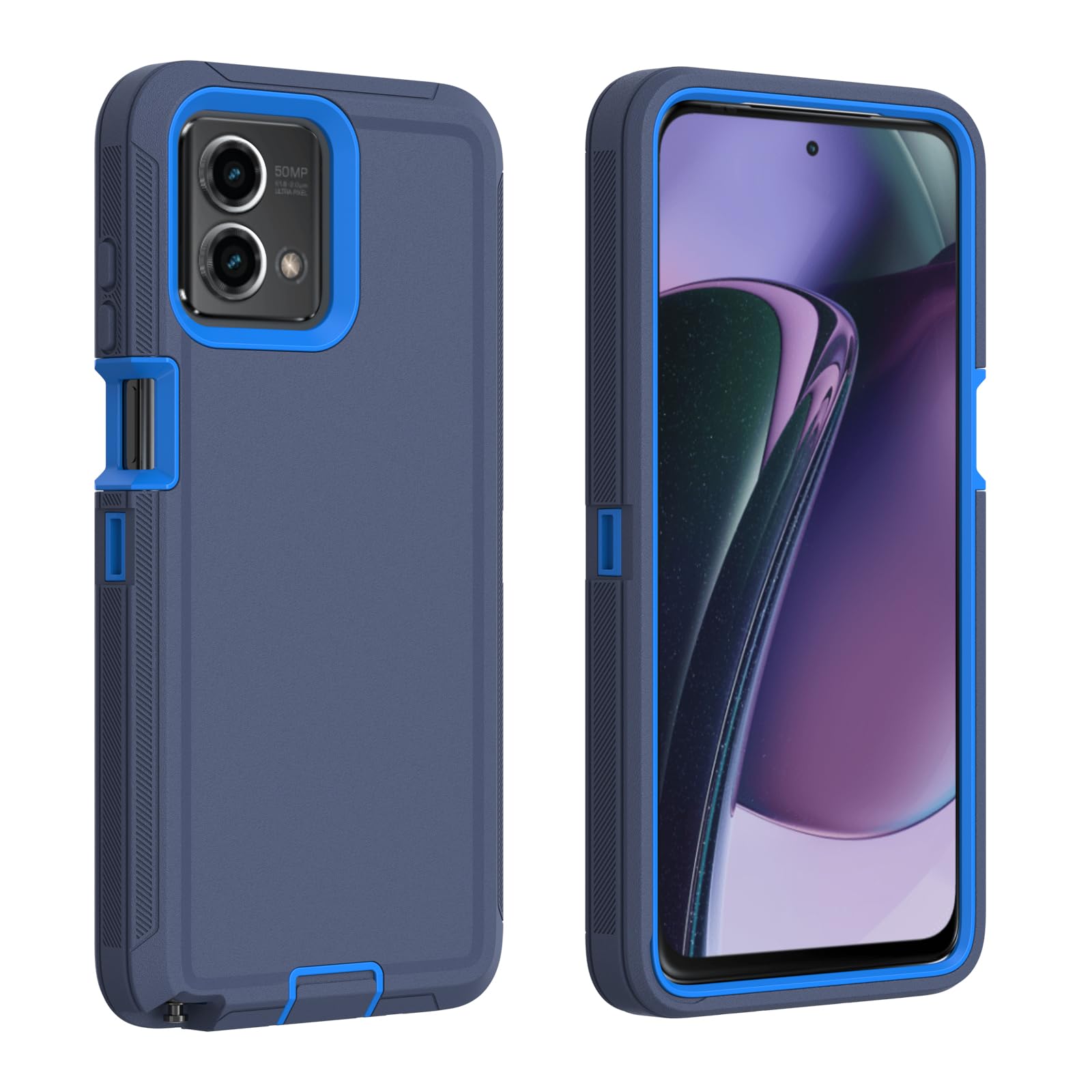 for Motorola Moto G Stylus 5G 2023 Case, Defender Case Soft TPU Hard PC Heavy Duty Shockproof Dustproof 3 in 1 Phone Cover for Moto G Stylus 5G 2023 (XT2315), Blue