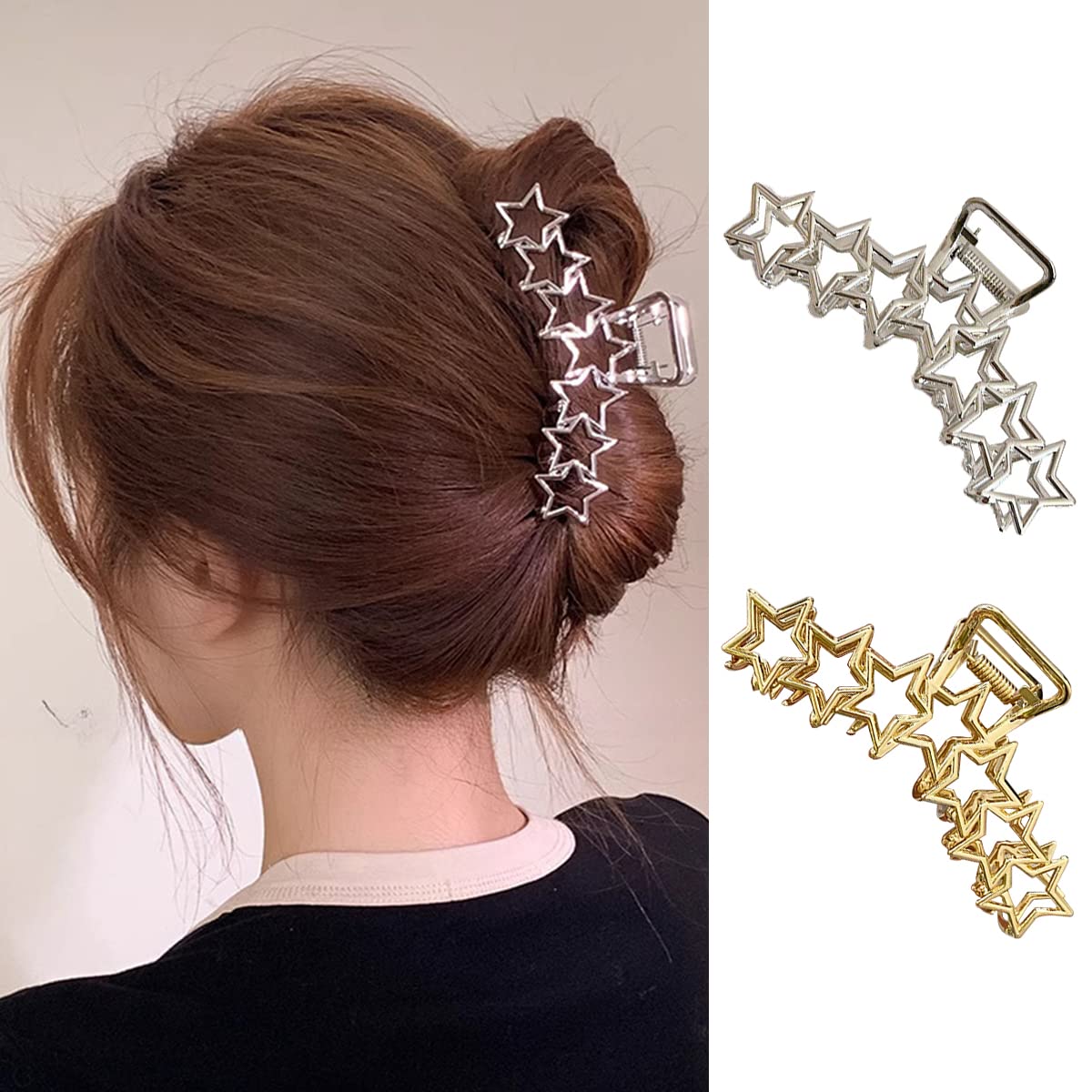HAKJXOS Hair Clips French Stars Hair Accessories for Girls