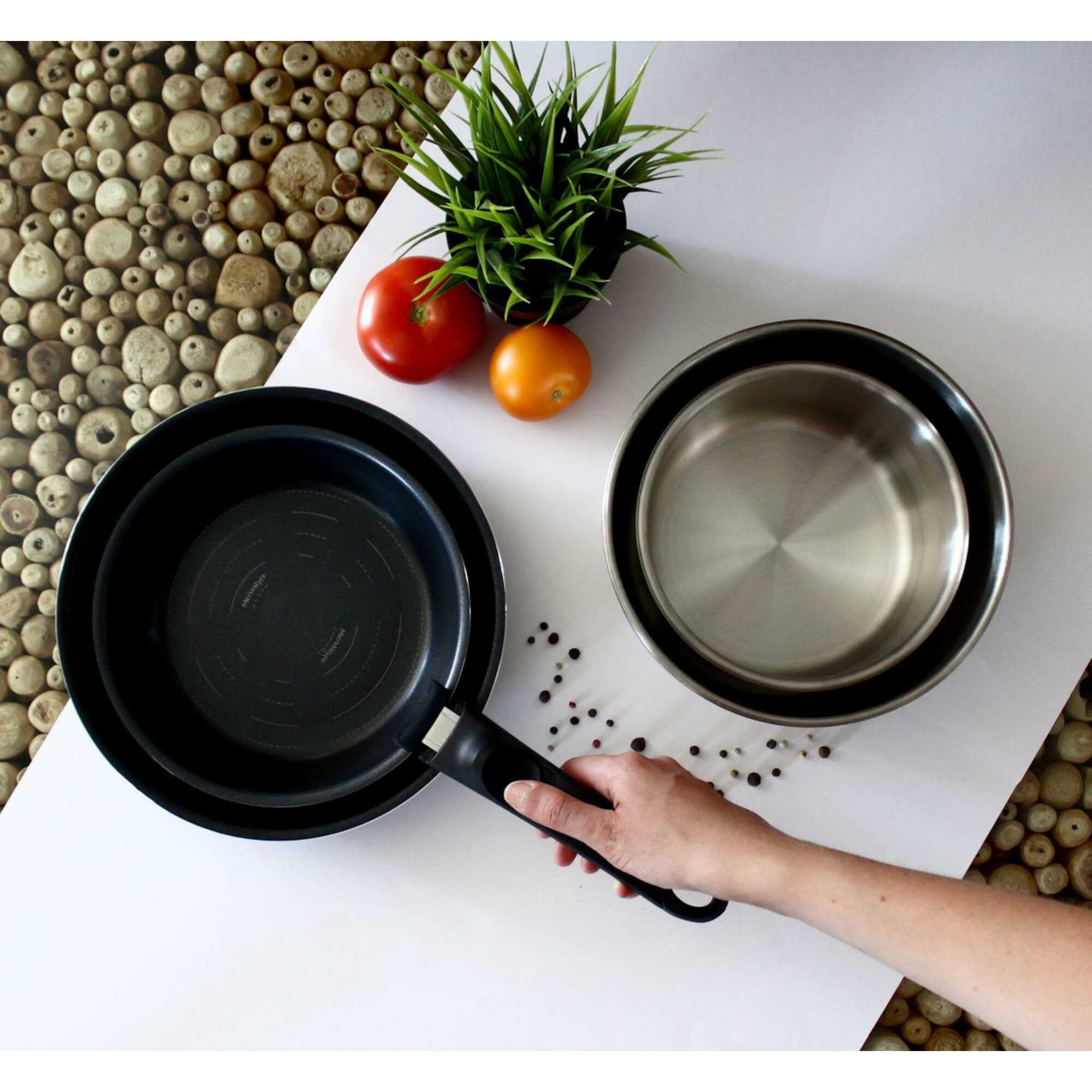 casserole inox 24cm sans poignee amovible easy clip ogo