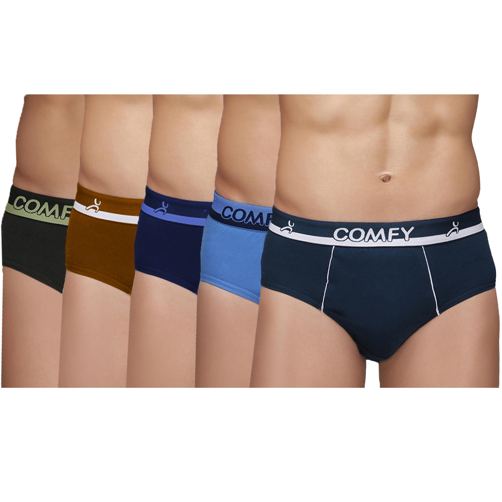 amul comfy Men's Pure Cotton Multi Color Brief Pack of 5(Assorted Colour May Vary)-picture-49
