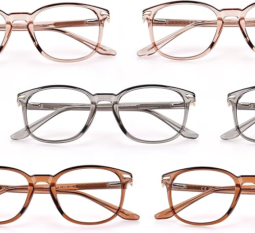 Miniatura 8 de Avaeye TR90 - Lentes de luz azul para mujeres y hombres, lentes clásicos de doble metal para computadora antirreflejos