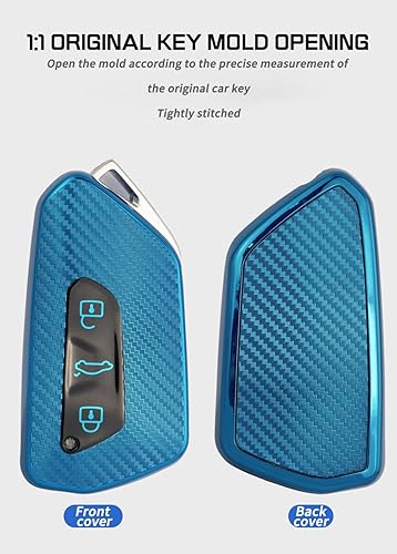 Miniatura 6 de HIBEYO Funda de llavero de TPU suave para VW Volkswagen ID3 ID4 MK8 Golf 8 GTI Skoda Octavia Accessoreis Smart Car Remote Key Fob con llaveros para