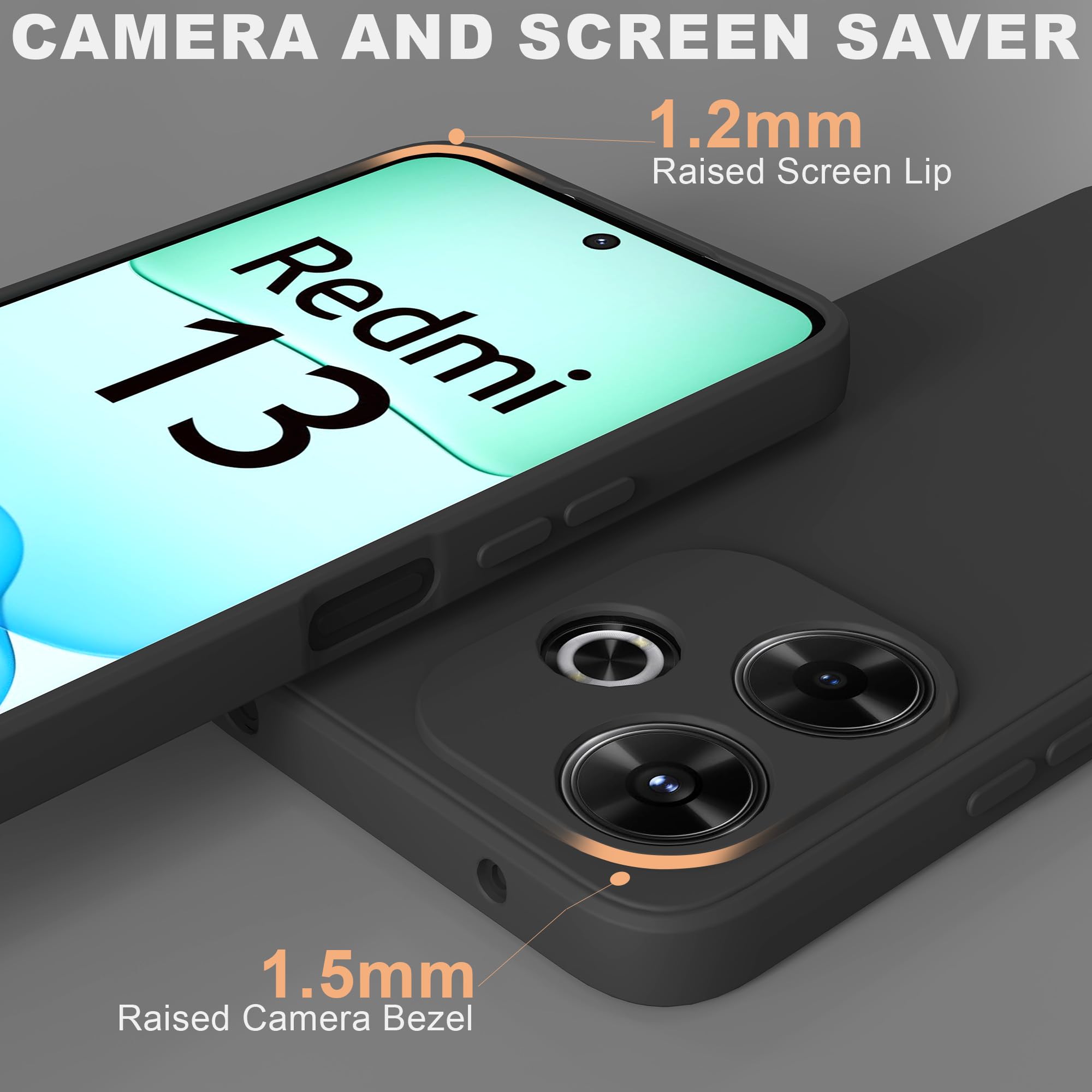 Cover + 2 Pellicole Vetro Temperato Per Xiaomi Redmi 13 4G / Poco M6 4G - Custodia Sottile In TPU Morbido Trasparente