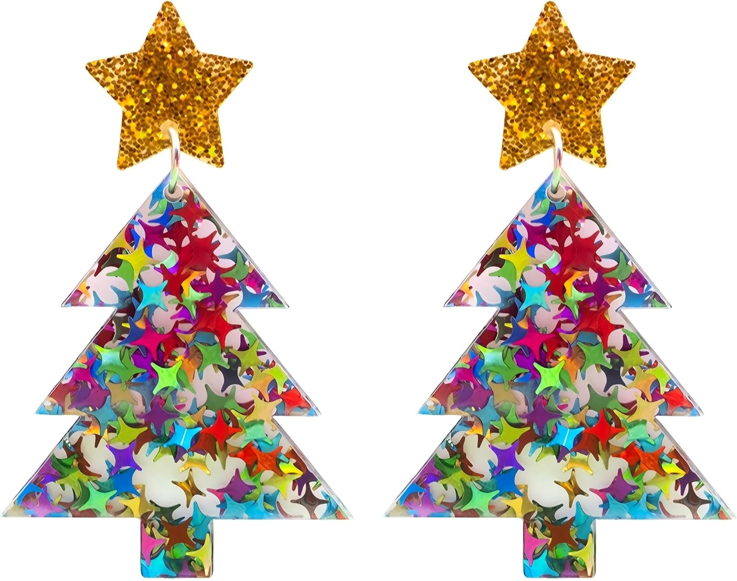 Christmas Tree Earrings for Women Acrylic Drop Dangle Earrings Colorful Tree Earrings Xmas Party Favors Decor Accessories Christmas Gifts