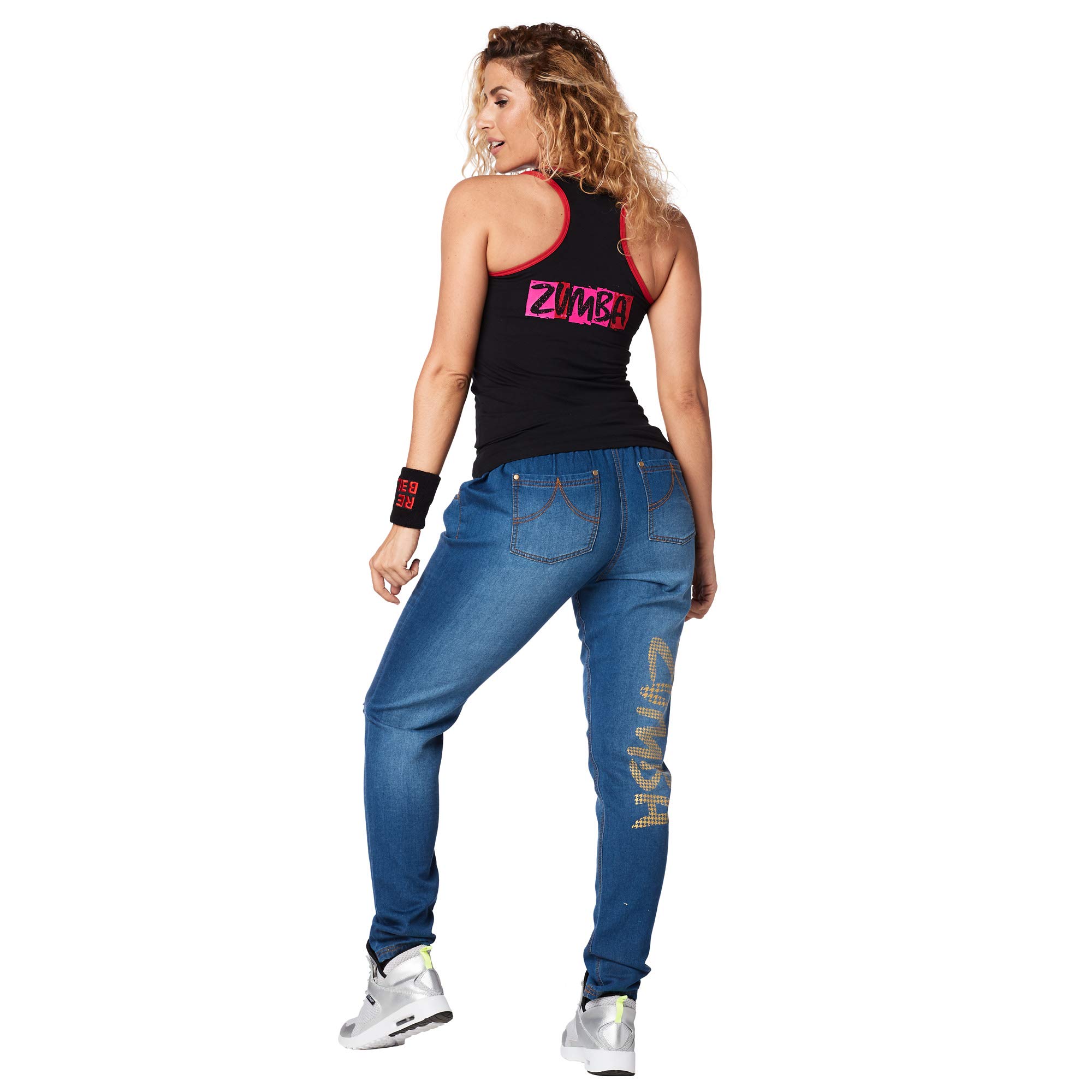 Zumba Czarny Biegnik Tank Top Damski Grafika Aktywny Trening Top Sport