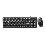 FRONTECH Wired USB Keyboard and Mouse Combo with 104 Keys, 3-Button Mouse, and 1000 DPI Optical Sensor.(KB-0012)