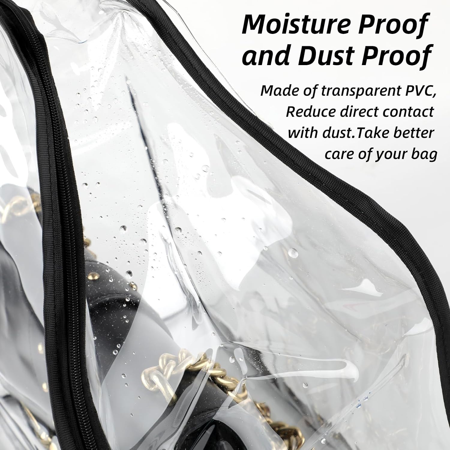 3 Pack Dust Bags For Handbags, 16.9 x 8.2 x 18.5in XXL Clear Purse Storage Organizers, Waterproof Purse Protector Storage Bag, Soft Stand-Up Covers with Zipper Closure for Closet Purse Cover image 4