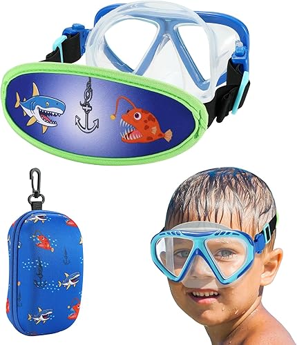 Gafas de natación para niños, cubierta de nariz, gafas para niños sin tirones de pelo,Máscara de natación para niños antiniebla