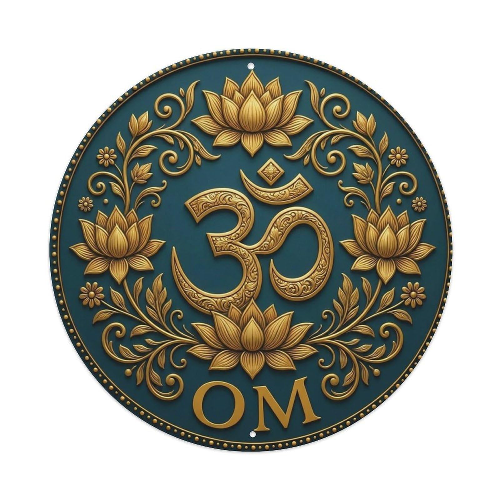 Vintage Namaste Om Symbol Sacred Flower Zen Yoga Metal Tin Sign