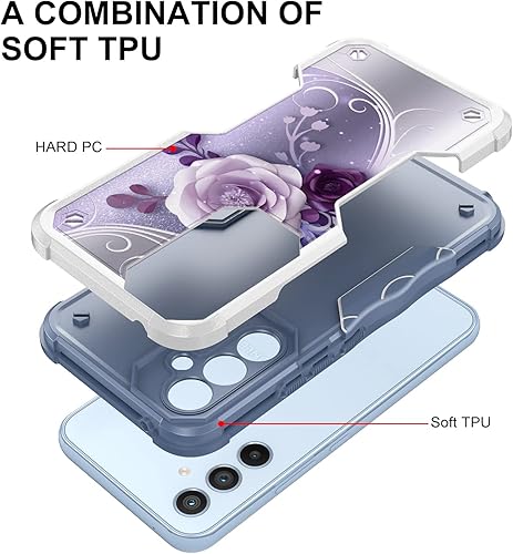 Miniatura 2 de Rosebono Funda compatible con Samsung Galaxy S23 Ultra, funda híbrida de doble capa con diseño gráfico resistente para Samsung Galaxy S23 Ultra