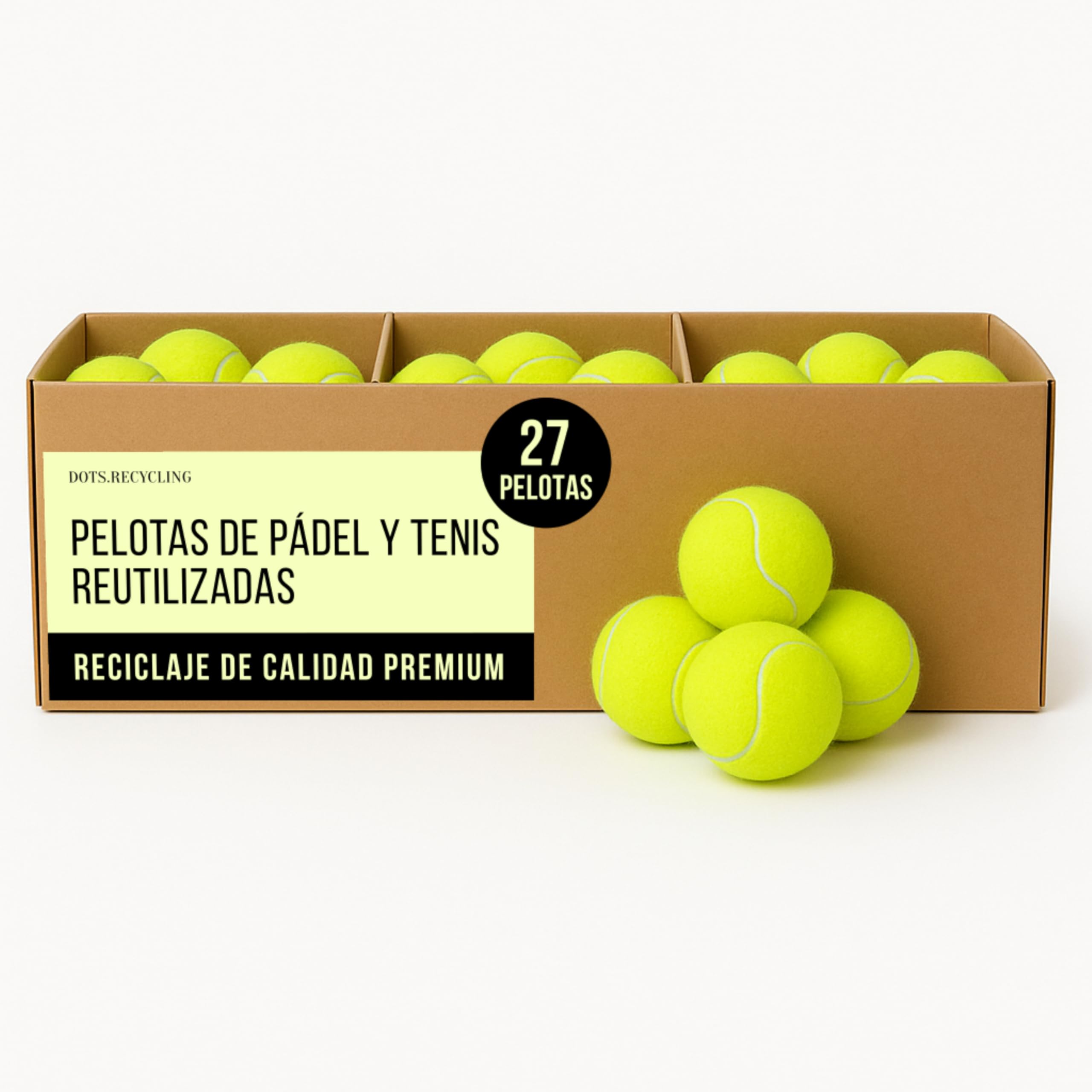 Bolas de pádel y tenis recicladas – 72 unidades – Bolas de pádel y tenis para entrenamiento y perros – Ideal para jugar, deporte y secadora