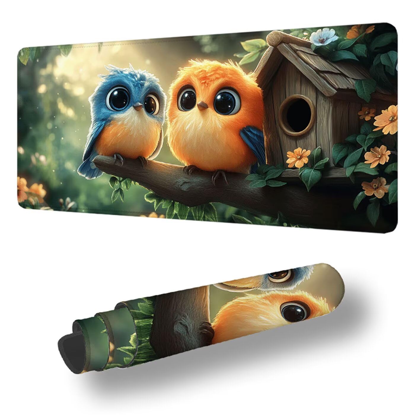 Podkładka pod mysz do gier Zwierząt Podkładka pod mysz XXL 1400 x 600 x 3 MM podkładka pod mysz na biurko z antypoślizgową gumową podstawą Wodoodporna zszyte krawędzie, do biura i domu S-7474