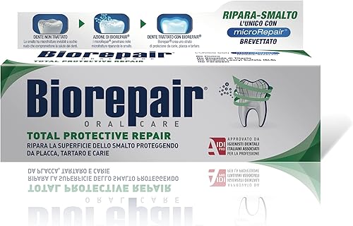 Miniatura 7 de Biorepair Pasta de dientes "Total Protective Repair" con microRepair * Tubo de 2.5 onzas líquidas (75ml) * Importación italiana
