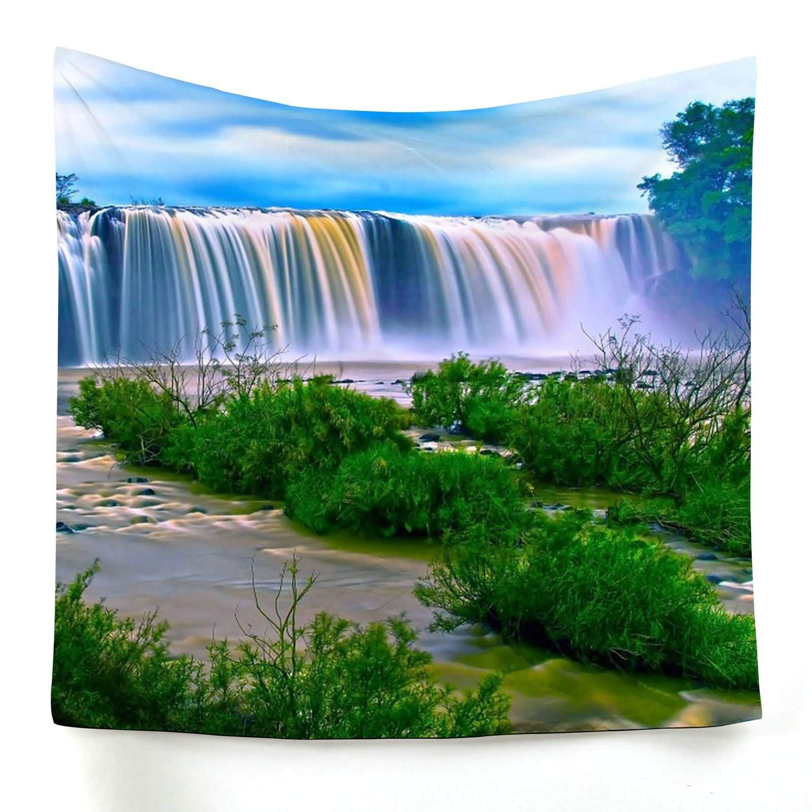 Tapisserie murale cascade multicolore pour créer un coin zen dans la chambre