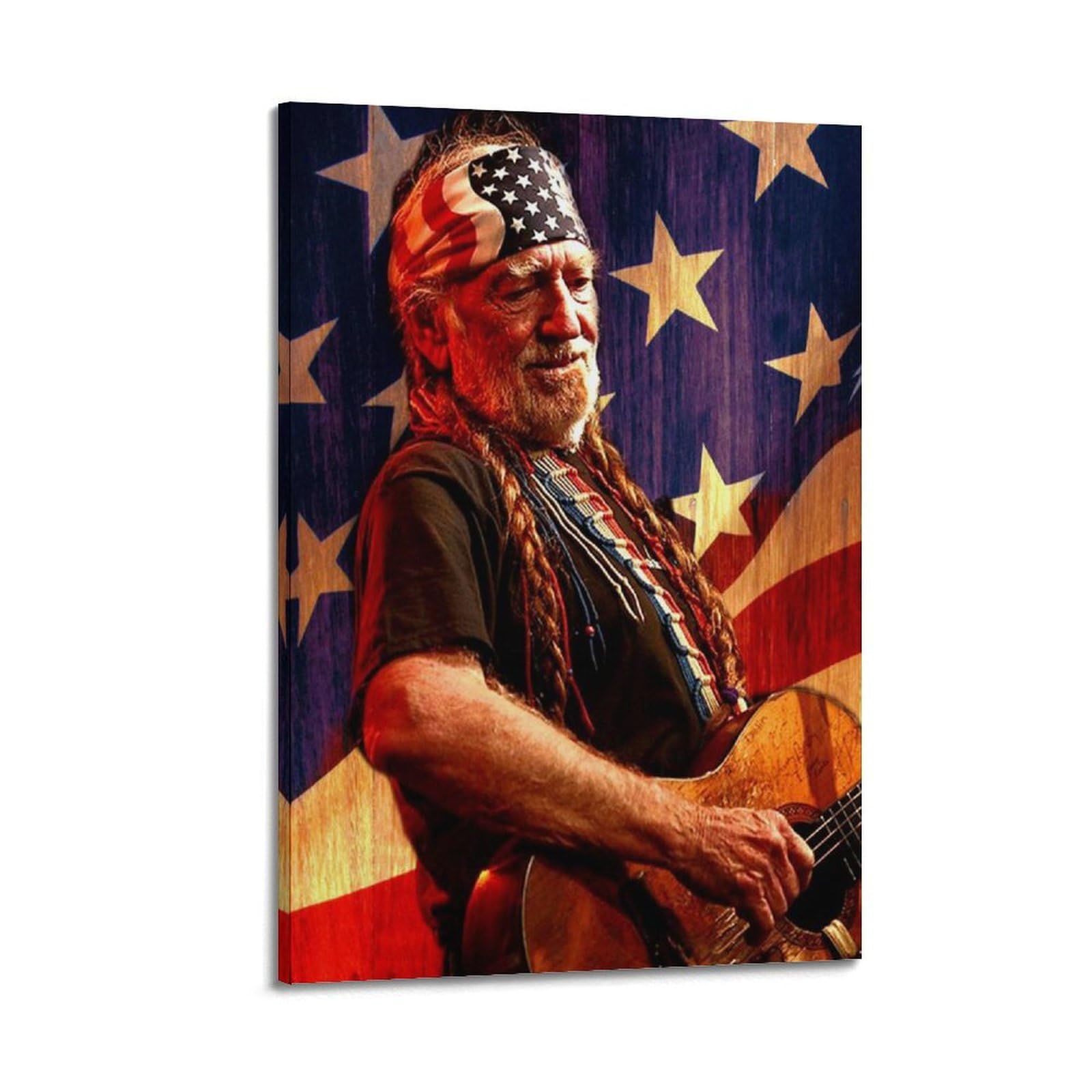 Tesuxyehh Frame-Style Willie Nelson Musician Poster Poster Decorative Painting Canvas Wall Posters And Art Picture Print Modern Family Bedroom Decor Posters 16X24inch(40X60cm)