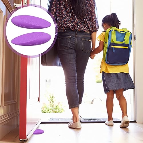 Miniatura 6 de Black Decor - Juego de 2 piezas de cuñas antideslizantes para puerta, tope de puerta de goma anticolisión, topes de puerta inclinados para ventana,