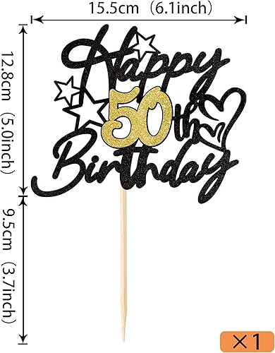 Miniatura 3 de 1 paquete de decoración de pastel de cumpleaños 50 con purpurina para 50 años, cincuenta y 50 años, fabulosa selección de pasteles de cumpleaños con