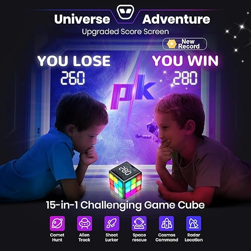 Miniatura 3 de Cubo de mano recargable, 15 divertidos juegos de cerebro y memoria con pantalla de puntuación, juguetes geniales para niños, regalos de cumpleaños