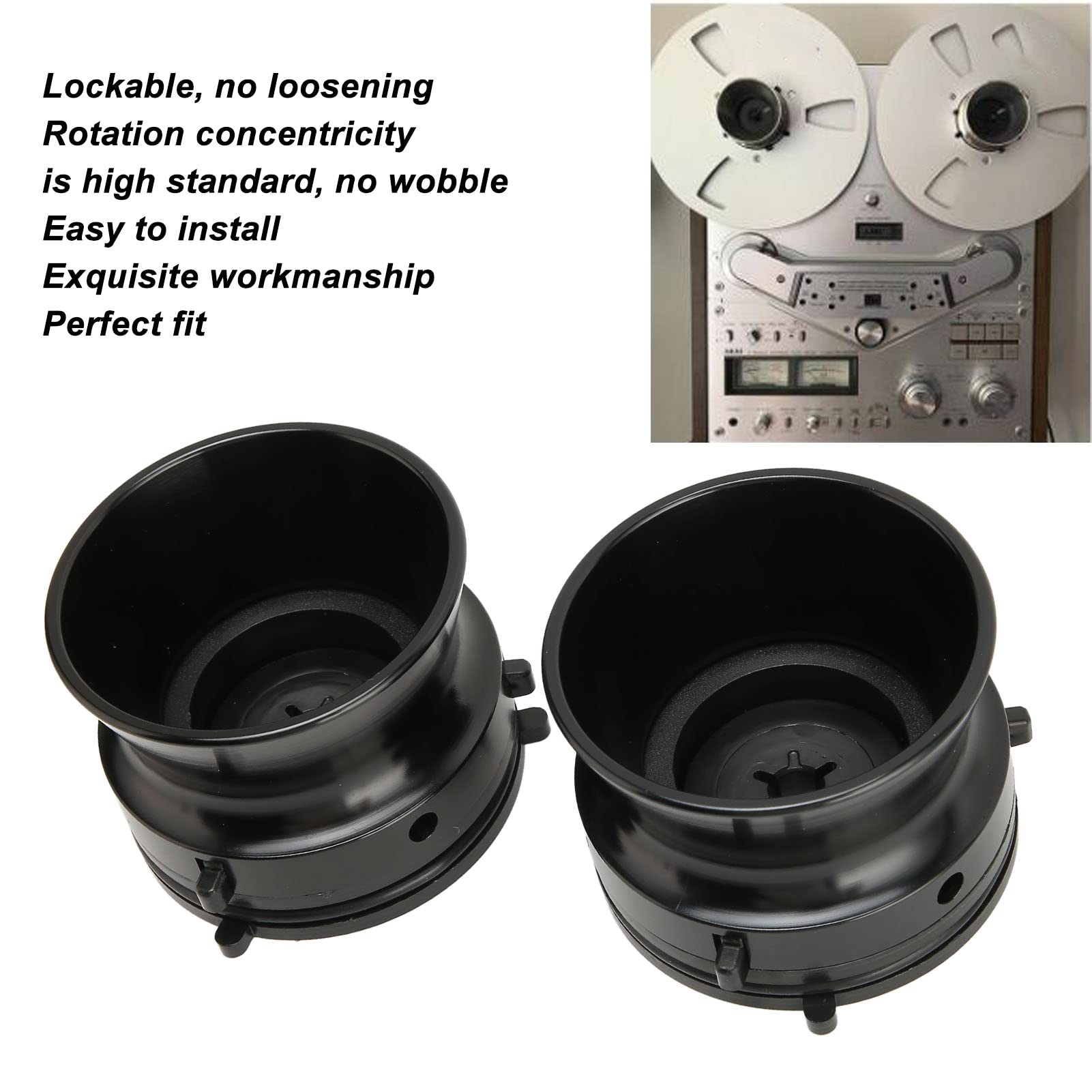 Annadue 1 par de Abridores de 10 Pulgadas para Studer, para Akai, para , etc., Adaptadores Universales Nab Hub, Fácil instalación. Negro