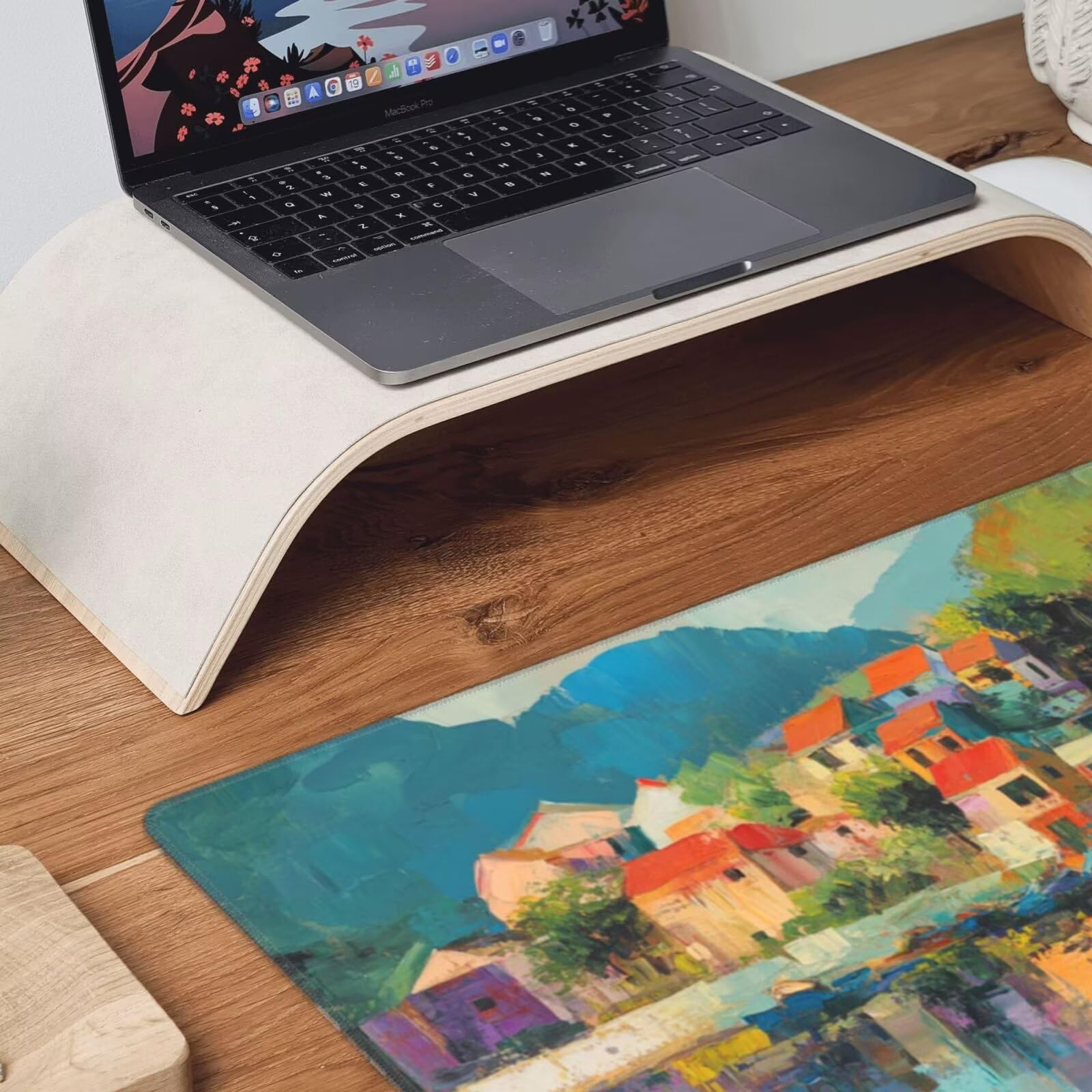 Zielona podkładka pod mysz XXL krajobraz mata na biurko 1600 x 800 x 3 mm zmywalna podkładka do gier na laptopa, z antypoślizgową gumową podstawą do gier, PC, pracowników biurowych Y1329