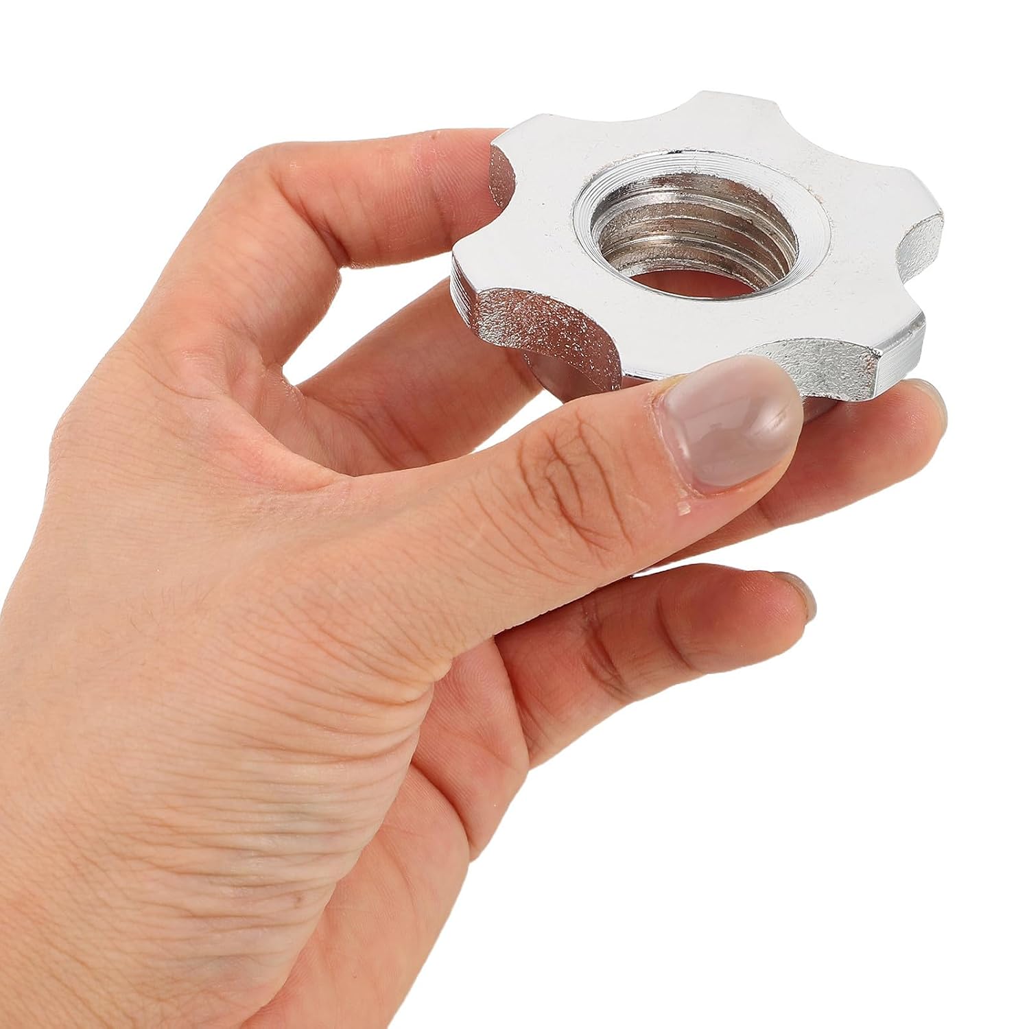 4pcs Dumbbell Collars Hexagonal Barbell Nuts with Anti-Slip Threading Spinlock Weight Lifting Clamps for Secure Fitness Bar Clamp Replacement Parts
