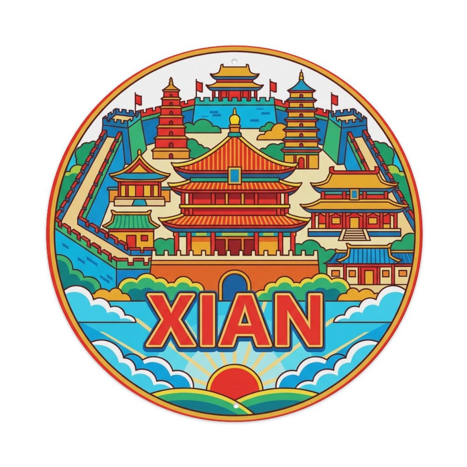 Retro Travel China Xian Metal Tin Sign