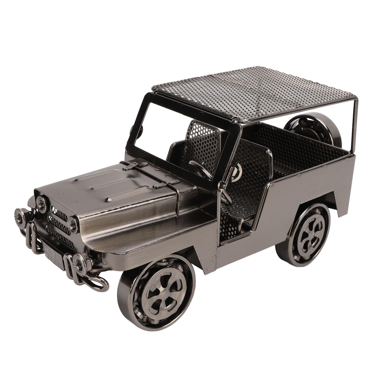 QBOSO Modellino Auto D'Epoca In Metallo Scala 1:32 - Vintage Anni '20, Colore Nero E Argento, Decorativo