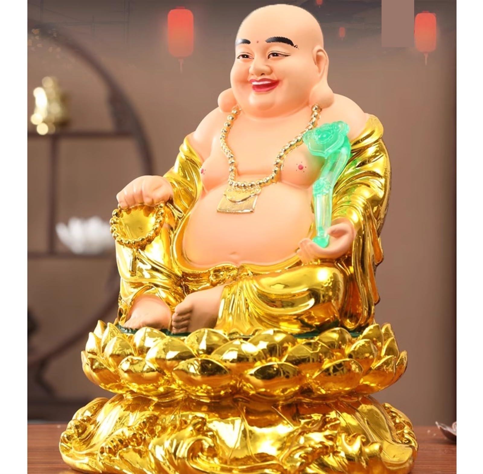 Feng Shui Resin Buddha Statue Laughing Buddha Lucky Money Big