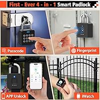 Vista 2 de Eseesmart Cerradura de casillero de huellas dactilares con código, candado de combinación inteligente de huellas dactilares biométricas sin llave