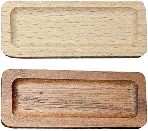 MERIGLARE 2 bandejas de madera en miniatura a escala 112, muebles de casa de muñecas, decoración para magdalenas de cocina, troncos con 1 rejilla y