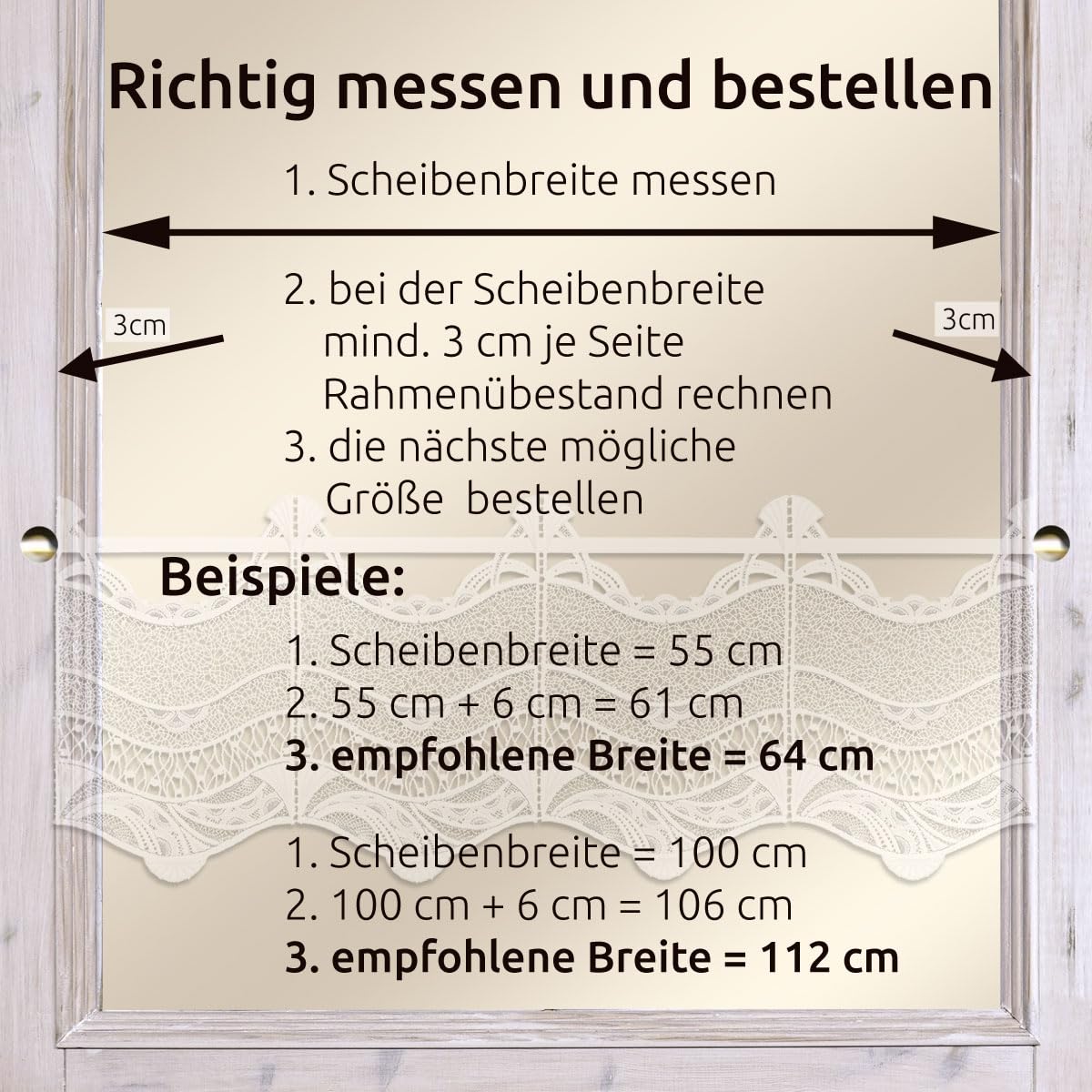 Feenhaus-Scheibengardine Schneeglöckchen weiß | Vogtländische Spitze Fenster-Deko | Landhaus Kurzgardine für Frühjahr & Ostern | Blumenstickerei Frühblüher Höhe x Breite 20 x 92 cm