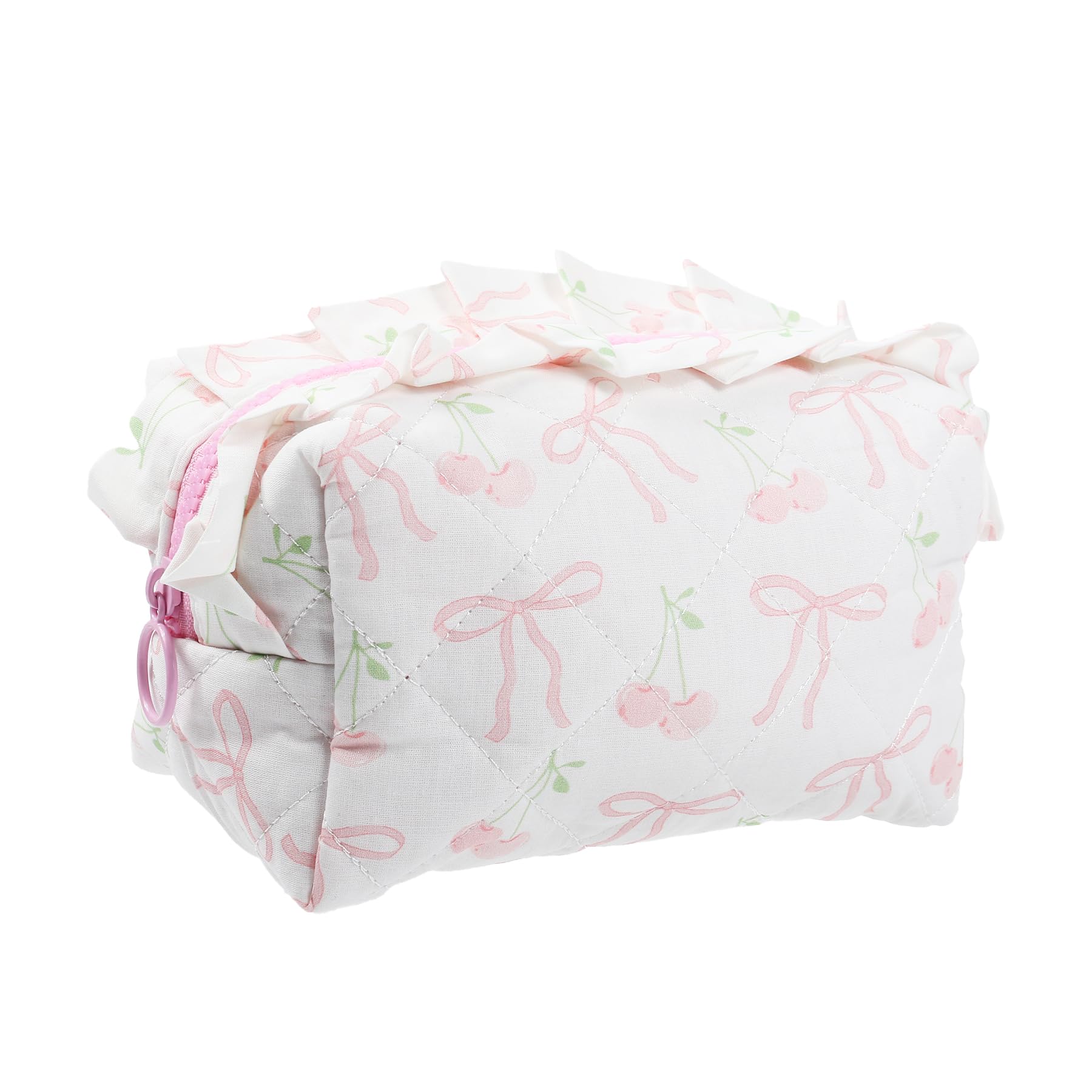 Bow Pencil Case - Adorable Preppy Pink Bow and Heart Pencil Case, Coquette Makeup, Student Stationery Organizer, Y2k Organizer Makeup Bag for Girls Women, (D)
