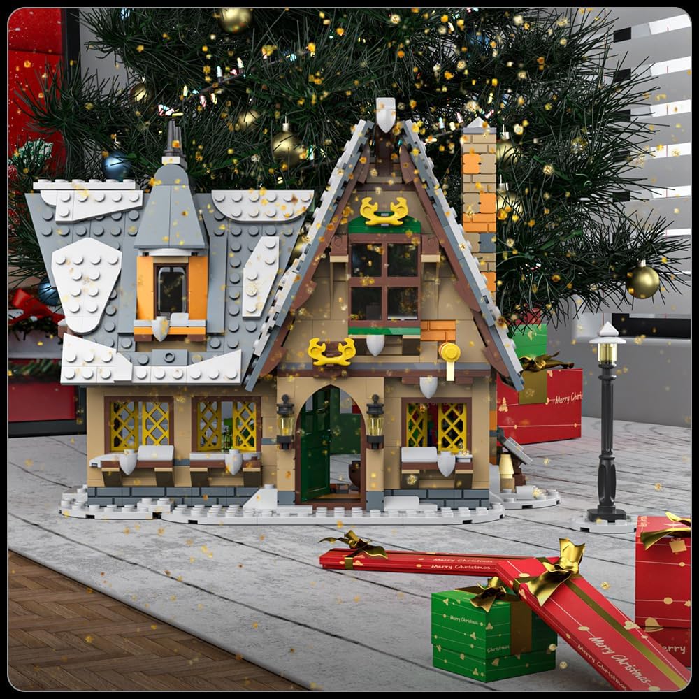 Mould King Christmas Cottage House Alone Building Sets Toy, Stem Project Educational Building Kit Toys, Holiday Presents for 14+ Years Old (766 Pieces)