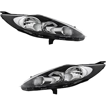 Halogen Headlight Set Headlight Set Left Right H7/H1 Black Suitable for Fiesta VI