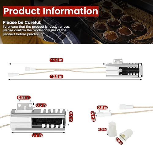 Miniatura 4 de Encendedor de gas DG94-01012A actualizado 2025 para Samsung NX58M NX58K NX58J NX58R NX58R NX58H99 NX58H95 Gama de gas – Reemplazar 4011538 AP5967723