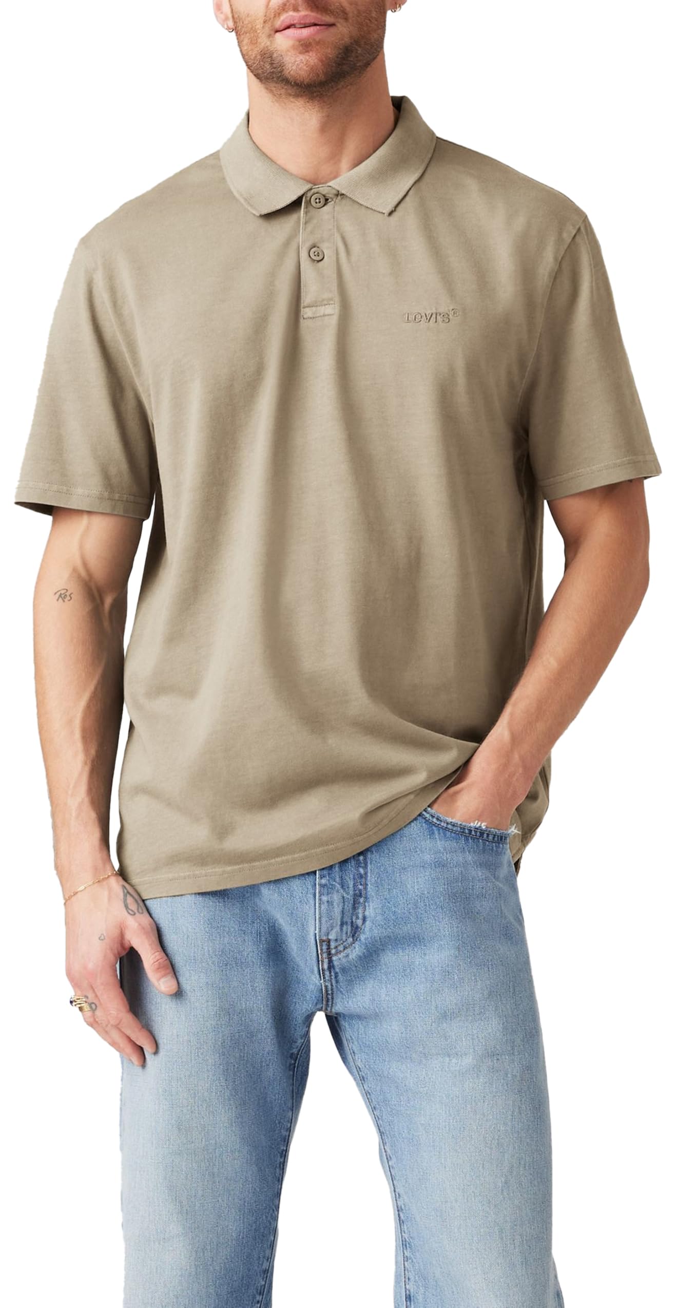 Levi's Men's Gart Dye Vintage Vintage Fit Polo Shirt, M