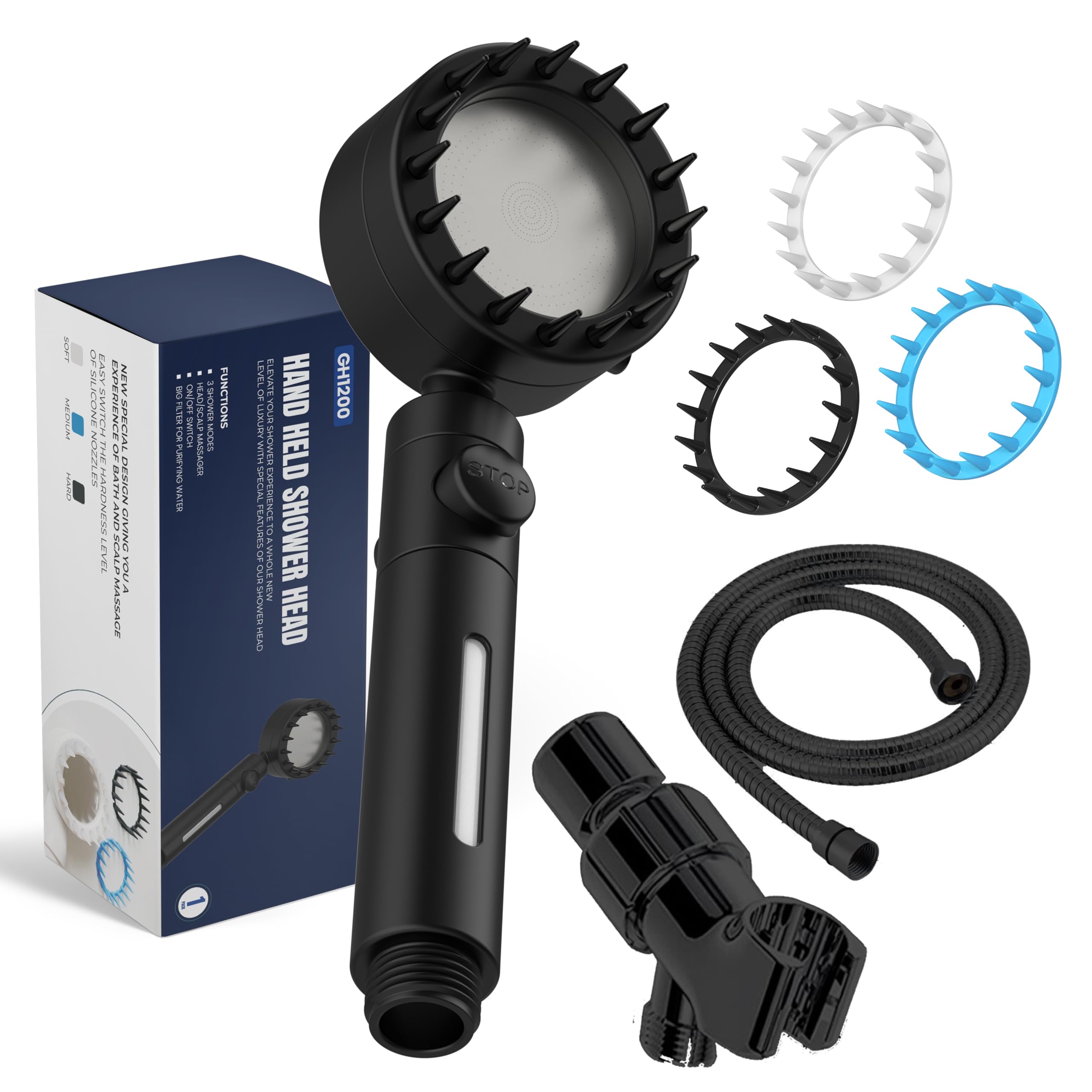 Gh1200 Universal Shower Head with Builtin Shower Filter. 3 Modes, Leak