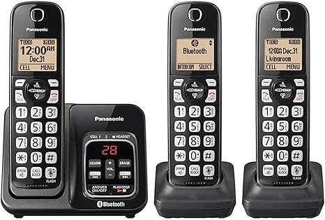 Panasonic Kx Tg833sk Bluetooth Link2cell Cordless Phone With Voice Assist And Answering Machine 3 Handsets Office Products Panasonic Kx Tg833sk Bluetooth Link2cell Cordless Phone With Voice Assist And Answering Machine 3 Handsets Office Products