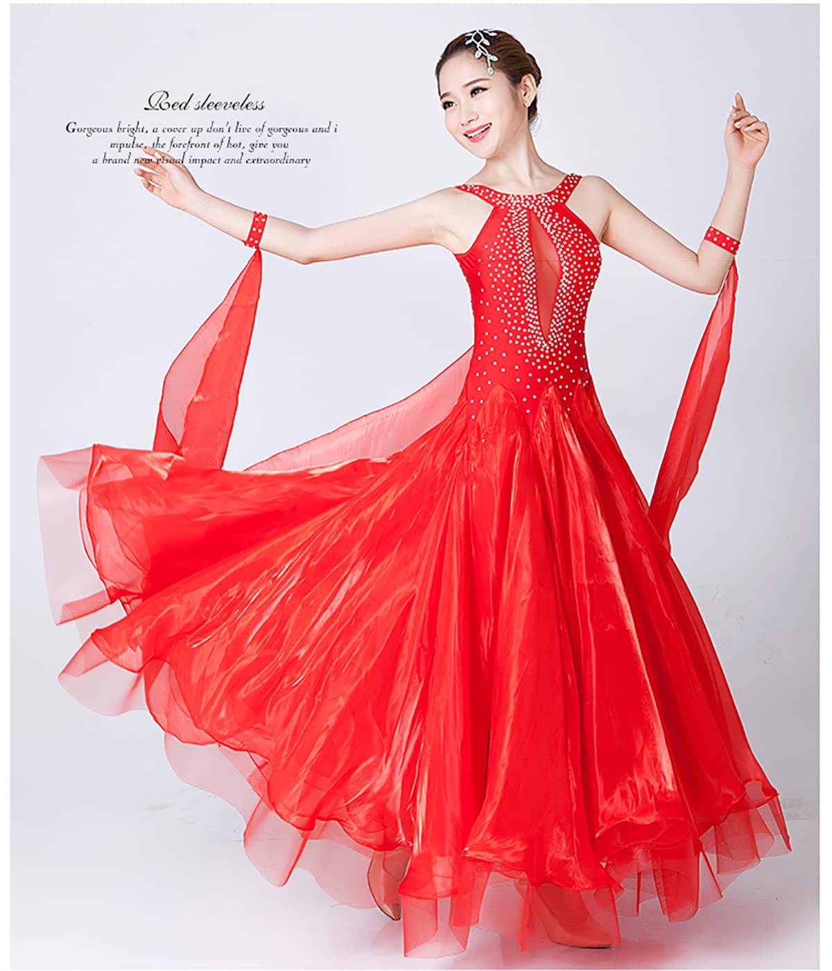 Walzer Tanzkleidung for Damen Tango-Übungskleid Performance Kleider National Standard ärmellos Modern Dance Praxis Kleidung Sommerkleid Damen Ballsaal Leistung Tanzkleider